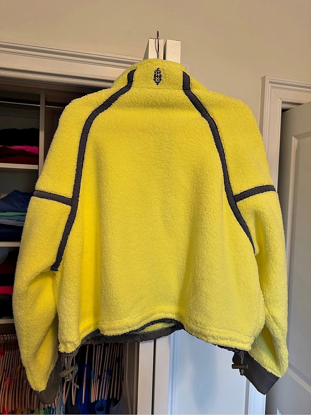 Free People Mountain High Half-Zip Fleece Yellow Half-Zip Fleece Like New - Picture 4 of 5